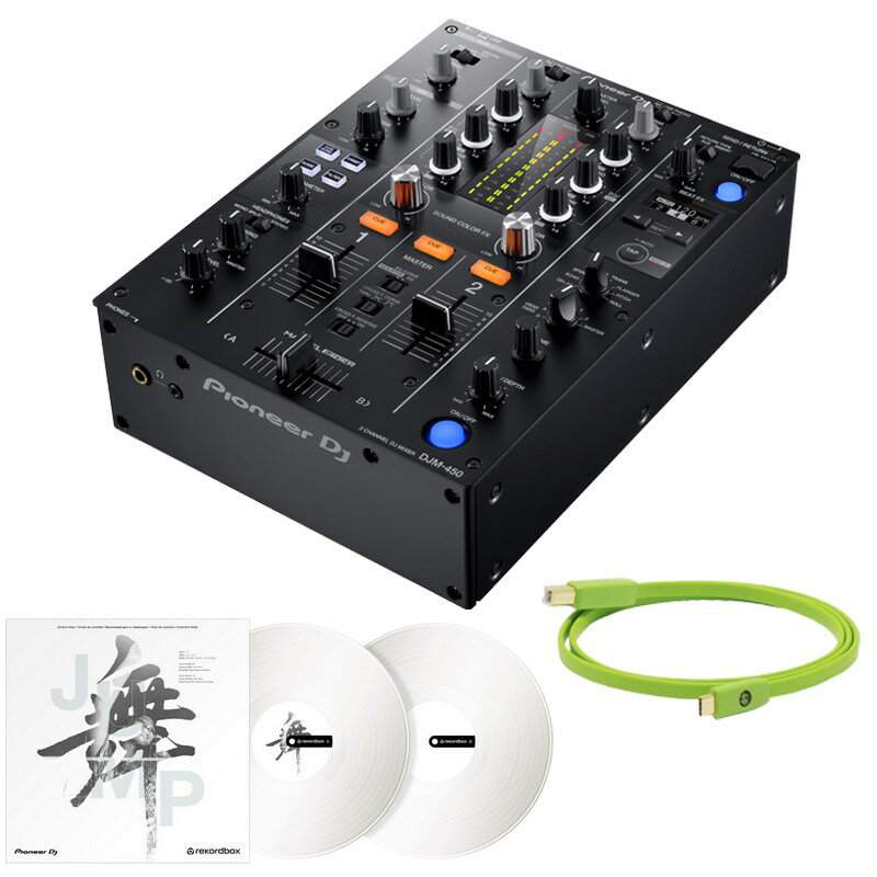 あす楽 DJM-450 + コントロールヴァイナルRB-VD2-W + 高品質USBケーブルSET Pioneer DJ (新品)
