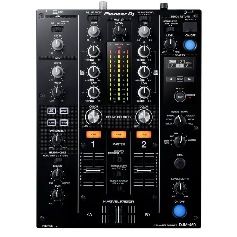 イケベ楽器楽天ショップのDJM-450 + コントロールヴァイナルRB-VD2-W + 高品質USBケーブルSET Pioneer DJ (新品)｜アングル2