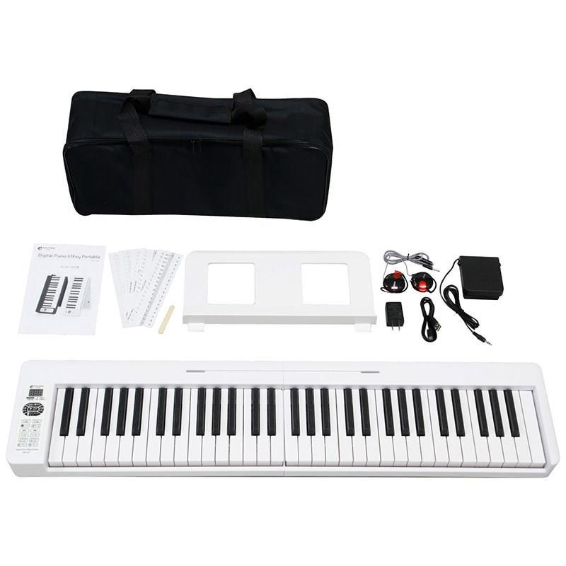 イケベ楽器楽天ショップの翌日配達 【決算売り尽くしセール】KDP-61P WHT (限定特価) (ホワイト)折りたたみ電子ピアノ 電子キーボード KDP-61P WHT(ホワイト) Kikutani (新品)｜アングル3