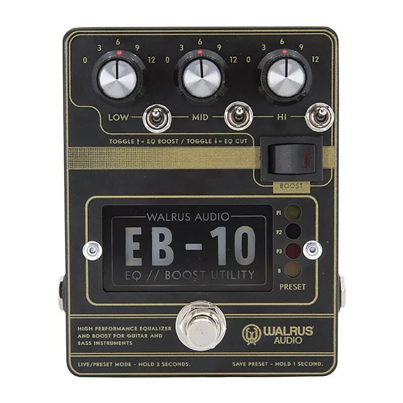 あす楽 【エフェクタースーパープライスSALE】 EB-10 PREAMP//EQ//BOOST [Matte Black] WALRUS AUDIO (新品)