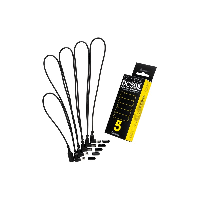 ■商品紹介[DCコード]ペダル・ボード内配線にも留意した3分配/5分配のDC電源分配ケーブル◇ 省スペース配線が可能な、L形状プラグストレート形状だった従来品（DC3&DC5）から変更しました。また凹凸ジャック部の大きさもコンパクトな新設計を採用しています。端子に繋がる樹脂部分の形状は円（●）形で、多くのエフェクト・ペダルのジャック部に適合する高汎用設計です。◇ 20AWGゲージの芯線◇ 各端子を保護するキャップ付き検索キーワード：イケベカテゴリ_エフェクター_電源周辺機器_その他電源関連アクセサリ_Ibanez_新品 SW_Ibanez_新品 JAN:4549763182197 登録日:2019/05/22 パワーサプライ 電源 アイバニーズ イバニーズ