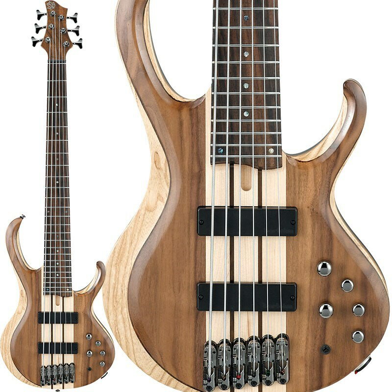 ■商品紹介リニューアルを遂げるBTBモデルIbanez BTB Seriesハイスペックと共にプレイヤーの感性を刺激する表現力を備えたベース、それがIbanezのBTB-Boutique Bassであり、SRシリーズ同様にIbanezを代表する歴史あるベースの一つです。優れたプレイアビリティとサスティンはそのままにIbanezはBTBベースを新機構を加えて刷新。ステンレスフレット、ゼロフレット、Bartolini BH2 pickup、魅力的なスペックが満載のBTBが豊かなトーンを約束します。● Bodyより一層のブティック感を求めて、従来モデルよりも大胆なカットを施した新デザインボディを採用しています。● Low Gloss Finishグロスフィニッシュとマットフィニッシュの中間とも言うべきLow Gloss Finishはしっとり、艶やかで目にも 楽しい仕上げです。● Stainless frets & Zero fret耐久性と心地よいスラップサウンドを実現するステンレスフレット、安定したピッチを実現するゼロフレットを 採用しています。● Bartolini BH2 pickupバランスの良い豊かな中低域とモダンなテイストが融合するマイルドかつブライトな、言わば新しいバルトリーニサウンドです。● Ibanez Custom ElectronicsBass/Mid/Trebleの3帯域のトーンをコントロール可能な3-band EQと、ベースの要であるMID帯を効果的に分割 する 3-way Mid frequency switch との組み合わせにより音作りをより多彩なものにします。● D’Addario NYXLD‘Addario独自の高炭素カーボン「NY STEEL」を芯弦に採用するNYXLはその抜群の強度からチューニング安定性と 耐久性はもとより立ち上がりの良い低音と、ゆたかなサスティンをもたらします。張力のかかる35インチスケールのBTBの重要なファクターです。● Mono rail V隣り合う弦が互いに干渉することがないIbanezオリジナルのモノレールブリッジが弦振動を余す事なくボディに 伝えます。※画像はサンプルです。製品の特性上、杢目・色合いは1本1本異なります。■仕様詳細Neck type: BTB6 5pc Maple/Rosewood neck-throughBody: Walnut &Ash top/ Mahogany wing bodyFretboard: Rosewood fretboard w/Abalone dot inlayFret: Medium fretsBridge: Mono-rail V bridge(17mm string spacing)Neck pickup: Bartolini BH2 neck pickupBridge pickup: Bartolini BH2 bridge pickupEqualiser: Ibanez Custom Electronics 3-band eq w/3-way Mid frequency switchHardware color: Cosmo blackソフトケース付属◆カラー：・NTL (Natural Low Gloss)検索キーワード：イケベカテゴリ_ベース_エレキベース_多弦ベース_Ibanez_BTB (Boutique Bass)_新品 SW_Ibanez_新品 JAN:4515276971306 登録日:2017/01/14 エレキベース アイバニーズ イバニーズ