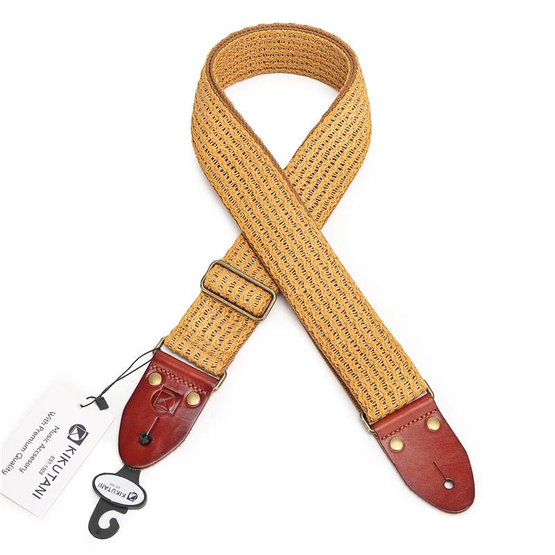 ■商品紹介紙繊維を編み込んだ帯状素材（ペーパーウェビング）を使用した、カジュアルなルックスが魅力のストラップです。紙繊維を編み込んだ帯状素材ならではの軽量さとナチュラルな質感が特徴です。裏面にはコットン素材を採用。バックルには銅製パーツ、エンド部にはイタリアンレザーを使用しています。長さ：930 mm（最短）、 1600 mm（最長）幅：53 mm生産国：中国検索キーワード：イケベカテゴリ_楽器アクセサリ_ギターストラップ_Kikutani_新品 SW_Kikutani_新品 JAN:4515515630292 登録日:2026/03/03 キクタニ ストラップ