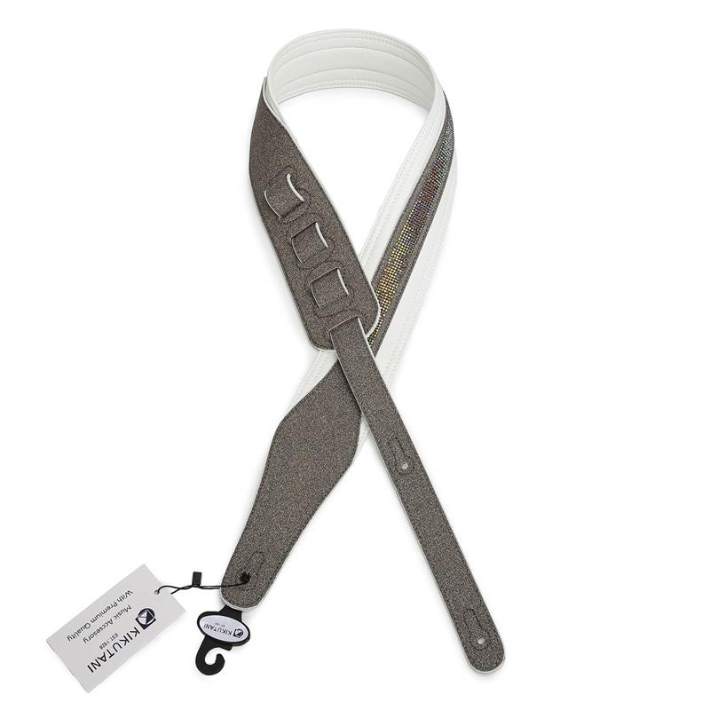 ■商品紹介ゴージャスなラメが輝く、存在感抜群のストラップです。長さは127cm?142cmまで対応し、6段階調整によりプレイスタイルに合わせたフィット感を実現します。素材にはしなやかで身体になじみやすいガーメントレザーを使用しています。長さ：1270 mm（最短）、 1420 mm（最長）幅：70 mm生産国：中国検索キーワード：イケベカテゴリ_楽器アクセサリ_ギターストラップ_Kikutani_新品 SW_Kikutani_新品 JAN:4515515630384 登録日:2026/03/03 キクタニ ストラップ