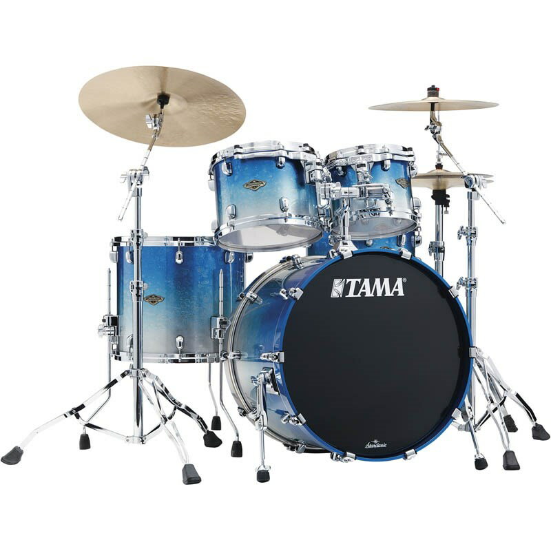 Starclassic Walnut/Birch 4pc Drum Kit - Molten Blue Ice Fade [WBS42S-MBI] TAMA (Vi)