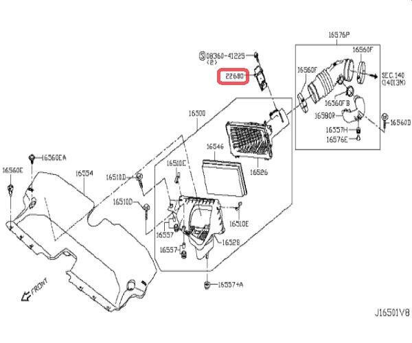 日産 純正 シーマ ムラーノ HGY51 マスエアフロー センサー NISSAN Cima Mass Air Flow Sensorニッサン 未使用