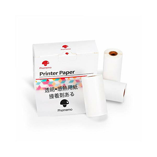 Phomemo M02 / M02S/M02 PRO / M03対応 純正 透明感 感熱ロール紙 3巻セット ロールペーパー テープ ポータブルBluetoothポケットモ