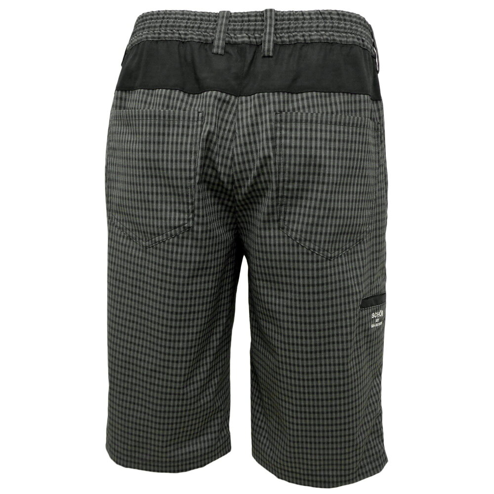 50％OFF 春夏 ミラショーン 接触冷感ストレッチ ショートパンツ (墨黒チェック) (M)(L)(LL)PA*04732324215199【24/5/14】【UVカット】【ウエストゴム】【イージーパンツ】【milaschonsports】【メンズ/服/取扱店/ゴルフ】【あす楽対応】