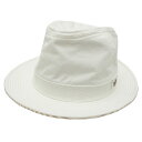 【sale除外】春夏 シナコバ 無地×ボーダー中折れハット (白) GD*0123177770110【24/5/24】【軽量】【中折れ帽】【コットンハット】【ツ...