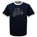 【エントリーでポイント5倍★】40%OFF 春夏 シナコバ 2人乗り自転車 バイカラー半袖丸首Tシャツ (紺) (M)(L)(LL) TS*0123120520290【24/1/25】【クレリック】【プリントTシャツ】【コットン】【天竺】【SINA COVA】【あす楽対応】【sinacova】【ギフト包装無料】