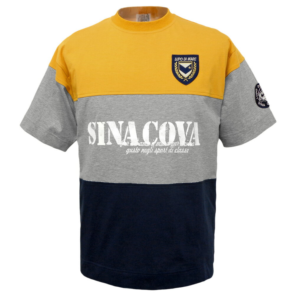 30%OFF 2024春夏 シナコバ 切り替えドロップショルダー半袖Tシャツ (キイロ系) (M)(L)(LL)TS*0124110590950【25/2/1】【バックプリント】【丸首】【コットン】【SINA COVA】【あす楽対応】【スポーツ】【sinacova】【ギフト包装無料】