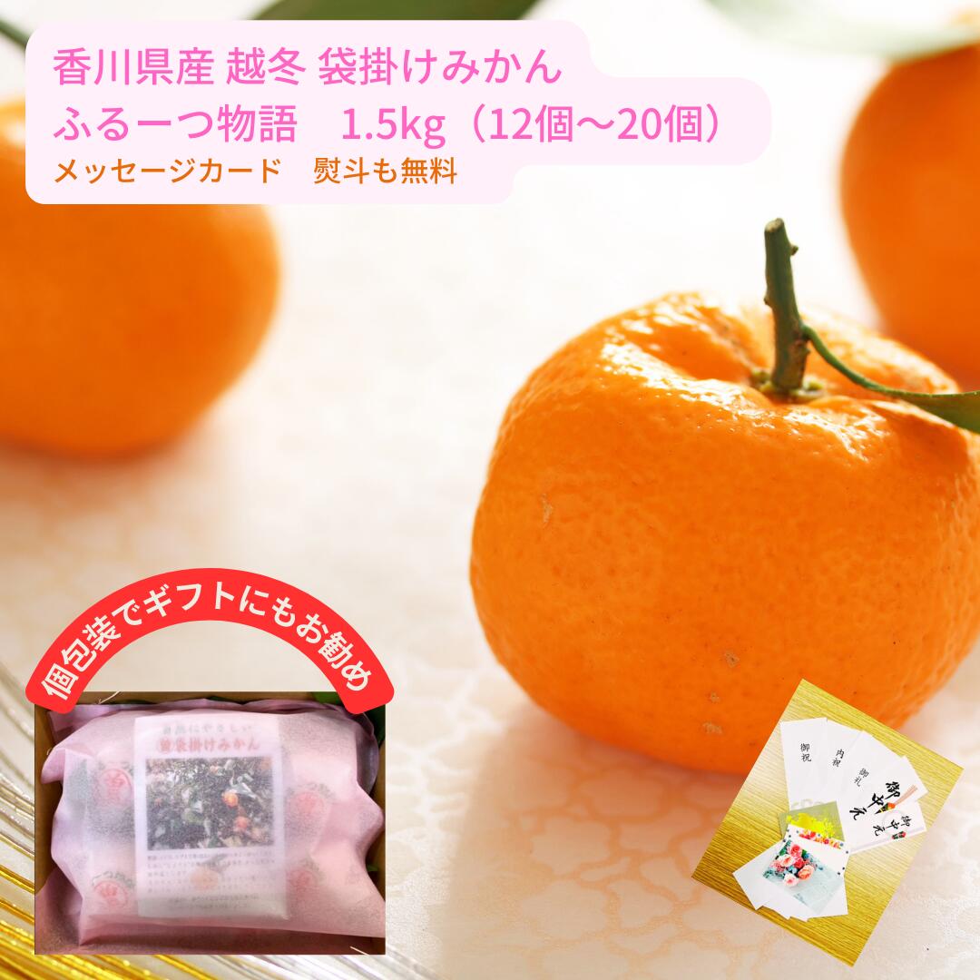 日にち指定不可 即出荷 香川県産 越冬 袋掛けみかん「ふるーつ物語」1.5kg＜ 送料・消費税込 ＞ 手土産 コンペ 贈り物 御 祝い 御 結婚 御 礼 御 出産 誕生日 快気祝 返礼 御返し お年賀 プレゼント とき いろ 旬 フルーツ 果物 袋掛けみかん 完熟みかん