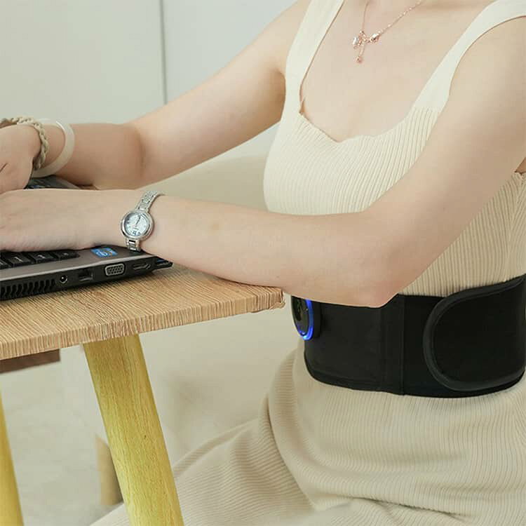EMSスリミングベルト 電気刺激 19段階強度 6種のモード LED液晶表示 大きい電導パ...