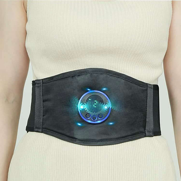 EMSスリミングベルト 電気刺激 19段階強度 6種のモード LED液晶表示 大きい電導パ...