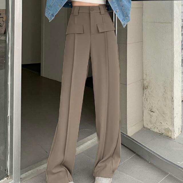 スラックス 女性 ワイドパンツ パンツ ストレート フォーマル ロングパンツ キレイめ ハイウエスト 薄手 ボトムス 落ち感 夏用 オフィス カジュアル 普段着 美脚 10分丈