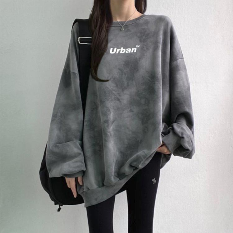 オーバーサイズ プルオーバー トレーナー トップス 丸首 レディース ルームウエア タイダイ ビッグシルエット Tシャツ 薄手 春服 秋服 ダンスウエア トレンド オーバーサイズ リラックス ikeike-chest-10011402 ikeike0チェスト サンプル画像2