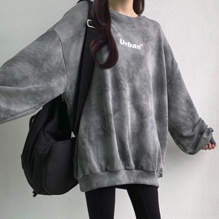 オーバーサイズ プルオーバー トレーナー トップス 丸首 レディース ルームウエア タイダイ ビッグシルエット Tシャツ 薄手 春服 秋服 ダンスウエア トレンド オーバーサイズ リラックス ikeike-chest-10011402 ikeike0チェスト サンプル画像3