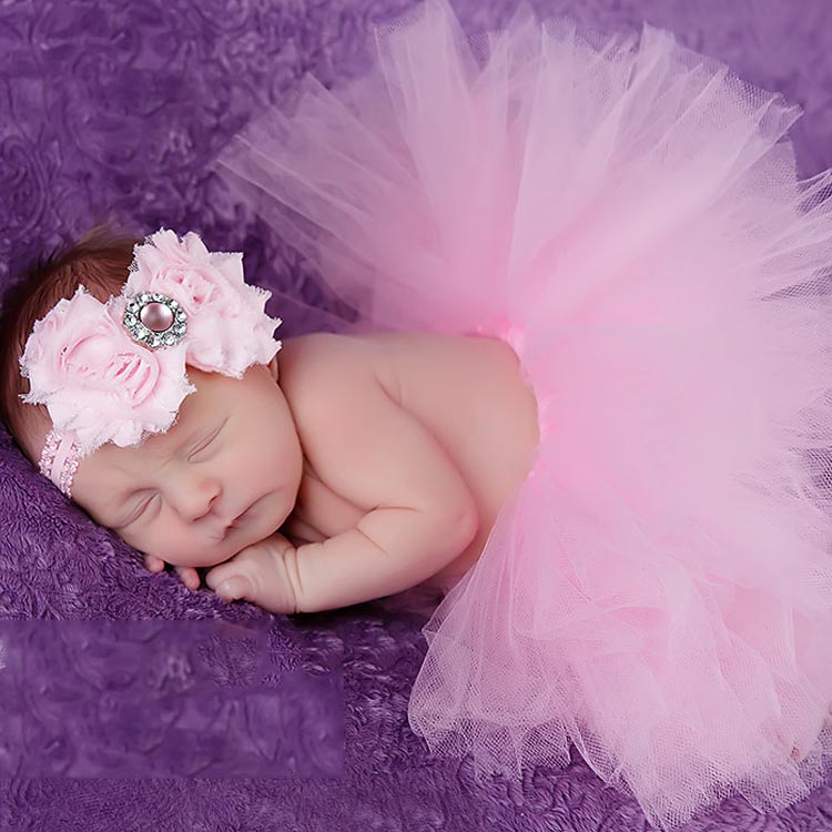 2点セット チュチュスカート＋ヘアベンド/カチューシャ 写真撮影 寝相アート 着ぐるみ 新生児 撮影 記念 100日 写真 出産祝い 記念日 もこもこ 可愛い 衣装 ニット コスチューム フォト 赤ちゃん コスプレ