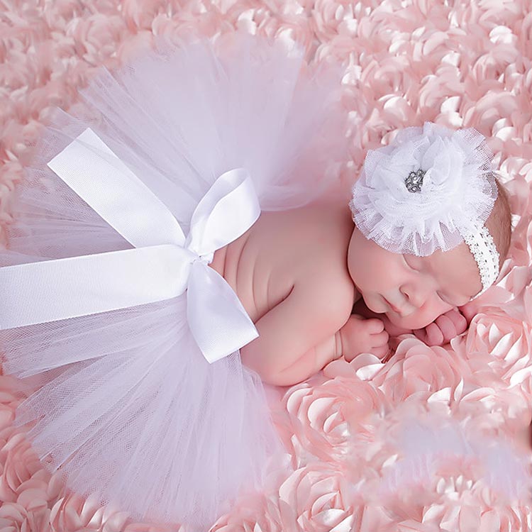 2点セット チュチュスカート＋ヘアベンド/カチューシャ 写真撮影 寝相アート 着ぐるみ 新生児 撮影 記念 100日 写真 出産祝い 記念日 もこもこ 可愛い 衣装 ニット コスチューム フォト 赤ちゃん コスプレ