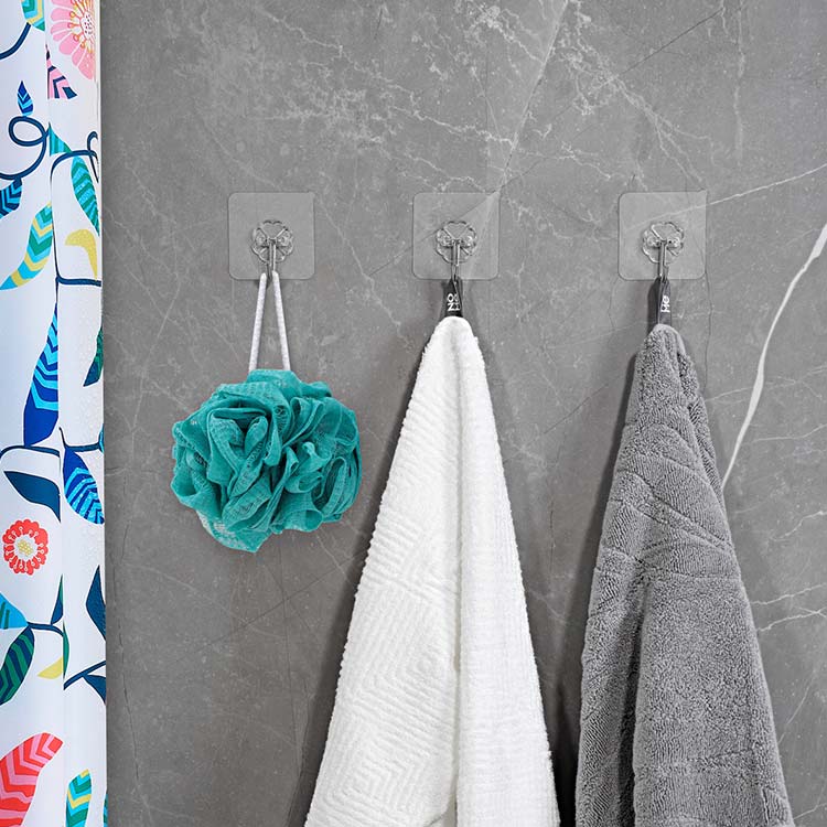 20個入 クリア粘着フック 壁掛けフック 強力粘着 耐荷重5KG 透明 浴室 粘着フック 収納 玄関 壁掛け 吊り下げ 鍵かけ 帽子掛け 天井 キッチン 隙間収納 洗面所 便利グッズ送料無料 省スペース