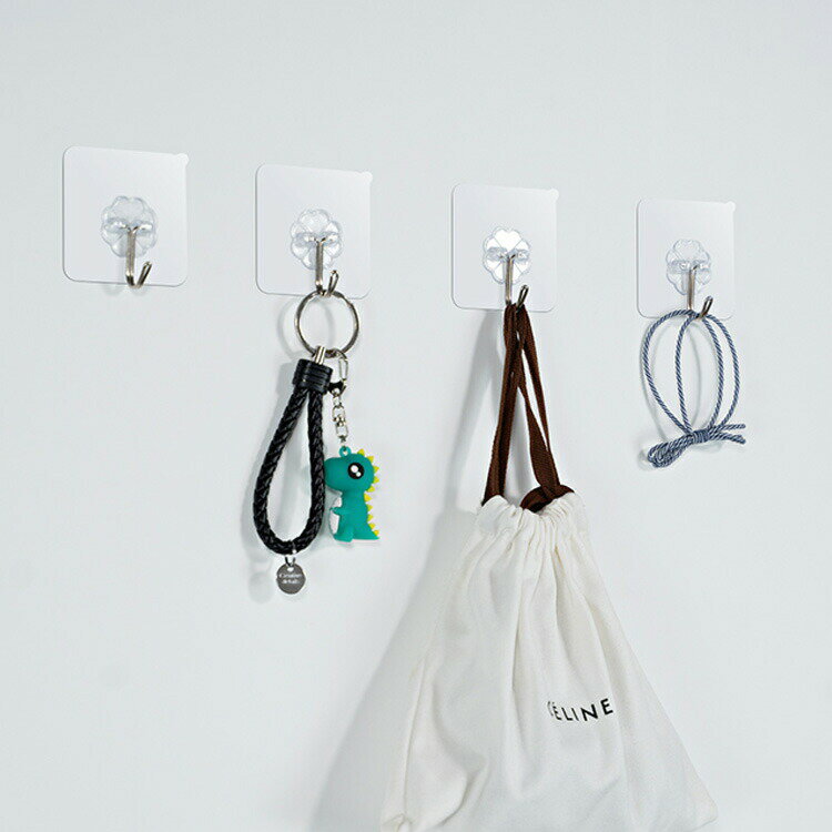 20個入 クリア粘着フック 壁掛けフック 強力粘着 耐荷重5KG 透明 浴室 粘着フック 収納 玄関 壁掛け 吊り下げ 鍵かけ 帽子掛け 天井 キッチン 隙間収納 洗面所 便利グッズ送料無料 省スペース