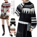 幾何柄セーター ニットセーター レディース セーター ニット トップス プルオーバー ショート丈 クルーネック ラウンドネック 幾何柄 秋冬送料無料