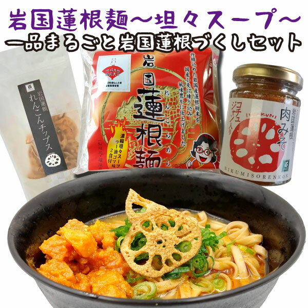 【国産】【山口県岩国市】岩国蓮根麺・坦々スープ　タンタンメン　2人前（麺＋スープ）一品丸ごとセットのサムネイル