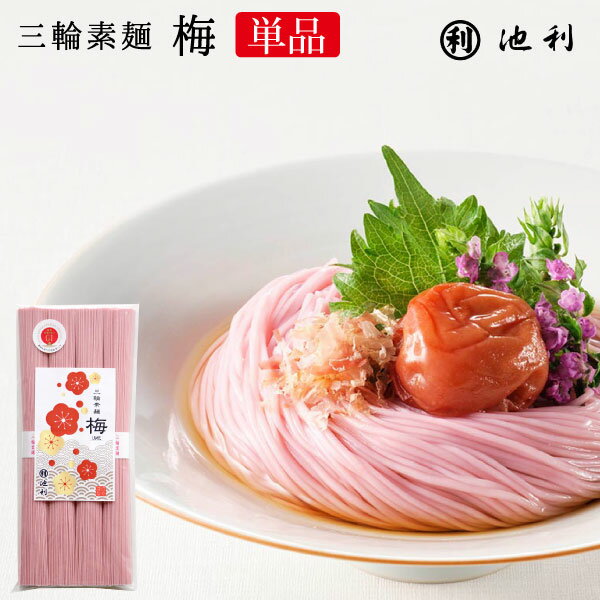 梅 そうめん 三輪素麺 梅 4束 約2人前 手延べ 三輪そうめん そうめん カラフル うめ ウメ 南高梅のサムネイル