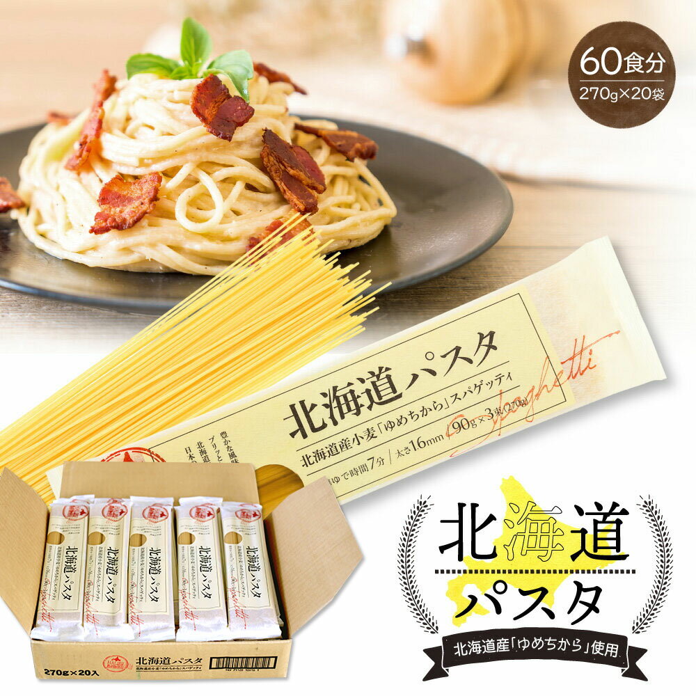 【スーパーSALE ポイント5倍!】パスタ 北海道パスタ 270g×20袋(ケース) 1.6mm スパゲッティ 北海道産小麦使用 赤城食品