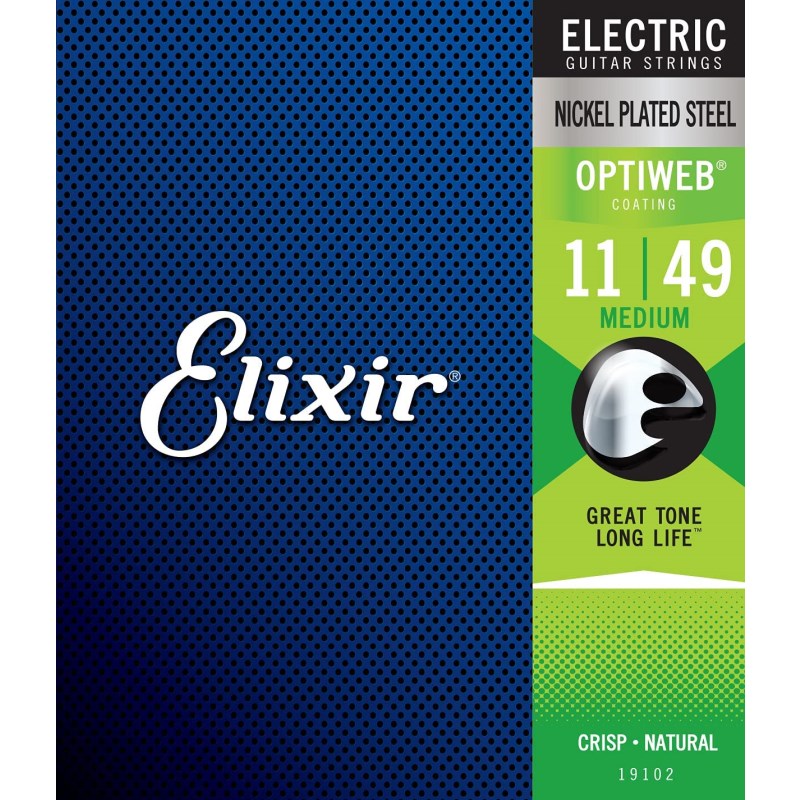 ELIXIR Electric Nickel Plated Steel with OPTIWEB Coating #19102 (Medium/11-49)