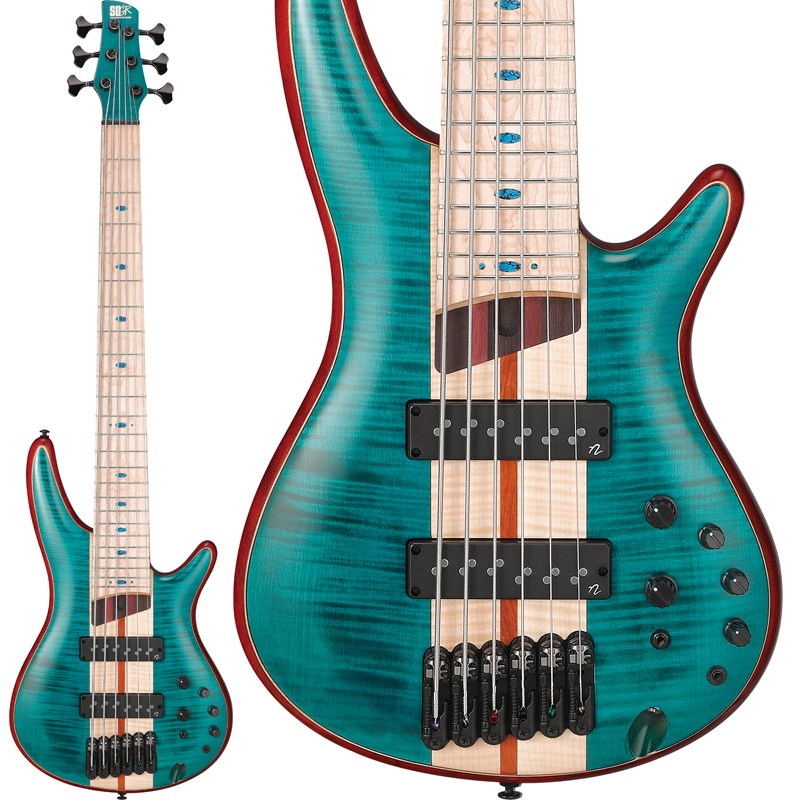 楽器種別：新品Ibanez/SR Premium 商品一覧＞＞Ibanez/新品 商品一覧＞＞ベース【125，000円〜240，000円】 商品一覧＞＞エレキベース/小型ボディ・多フレット/Ibanez 商品一覧＞＞当店のベースは、出荷前に専門スタッフが検品・調整しているので安心です！Ibanez Premium SR1426B-CGL [SPOT MODEL]商品説明フレイム杢×カリビアン ・グリーンのコーディネートと、ふくよかなローエンドが特長のSR1987年のデビューからアーティストや市場の声、音楽やファッションのトレンドを取り入れることで、Ibanezは常に時代にマッチするSRを生み出し続けてきました。当初からその根底にある物は一つです。体にフィットするコンパクト・ボディ、スリムネック、多彩なサウンド。つまり奏者にとっての高いプレイアビリティこそが、SRというモデルのアイデンティティになります。そのSRシリーズの中でもPremiumシリーズは、オリジナルのハードウェア、突詰められたセットアップ、上質な弾き心地を追求したネックグリップ、フレットエッジ球面加工とIbanezのクラフトマンシップが宿ります。●アフリカン ・マホガニー材ボディ ・バックに、フレイム ・メイプル材ウイング部、フレイム ・メイプル材+ブビンガ材センター部のボディ ・トップを組み合わせた 3 次元アーチドSRボディベース●サウンドに欠かせない豊かな中低音域特性、アタック感と歯切れの良い高音域特性を求めたマテリアル ・チョイスです。加 えてフレイム ・メイプル材の杢目とともに、カリビアン・グリーンとナチュラル ・カラーのコントラストの美しさが魅力です。（ロウグロス仕上げ）●全 ての 奏者 にとって 握 り 易 い を 追求 し 究極 までシェイピングしたスリム ・ネック●Nordstrand製Big Breakピックアップ搭載Nordstrandの定番ピックアップBig Singleの優れたトーンキャラクターを手本としつつ、ノイズキャンセル効果が高いスプリット・コイル構造を採用し、高音域はよりタイトに、低音域はよりブーミーなサウンドを求めて完成した、IbanezとNordstrandによる共同開発ピックアップです。●3パターンのミッド帯周波数切り替えスイッチを装備したアクティブ 3 band EQ & EQ バイパス ・スイッチワイド・レンジ 低 ノイズのアクティブ ・サウンドを生み出すイコライザーです。スイッチの切り替 えにより、ベース ・サウンドの要である中音域の周波数帯を250Hz、450Hz、700Hzに切り替えることが可能です。さらにEQバイパス ・スイッチを装備 しており、パッシブ・ベースとしても使用可能です。（バイパス時： Treble ノブでトーン ・コントロール）●Premiumフレット ・エッジ ・トリートメントフレットエッジに 球面加工を施 すことにより、運指時に指に当たるフレット ・エッジの抵抗を軽減し、一段上の弾き心地を実現しています。●高精度でスムース 、チューニング ・スタビリティに定評のあるGotoh 製マシンヘッド●Graph Tech製BLACK TUSQ XLナット●D‘Addario EXL165+.32/130※製品の特性上、木目や色合いは1本ごとに異なります。商品詳細Neck type Atlas6 5pc Panga Panga /Purpleheart neck w/KTS (TM)TITANIUM rodsBody Flamed Maple top / African Mahogany bodyFretboard Flamed Maple fretboard w/Blue oval inlayFret Medium frets w/Premium fret edge treatmentBridge MR5S bridge (16.5mm string spacing)Pickups NordstrandBig Break pickupEqualizer Ibanez Custom Electronics 3band EQ w/EQ bypass switch(passive tone control on treble pot)&3way Mid frequency switchHardware color BlackString gauge .032/.045/.065/.085/.105/.130ソフトケース付属イケベカテゴリ_ベース_エレキベース_小型ボディ・多フレット_Ibanez_SR Premium_新品 SW_Ibanez_新品 JAN:4549763352682 登録日:2024/03/11 エレキベース アイバニーズ イバニーズ