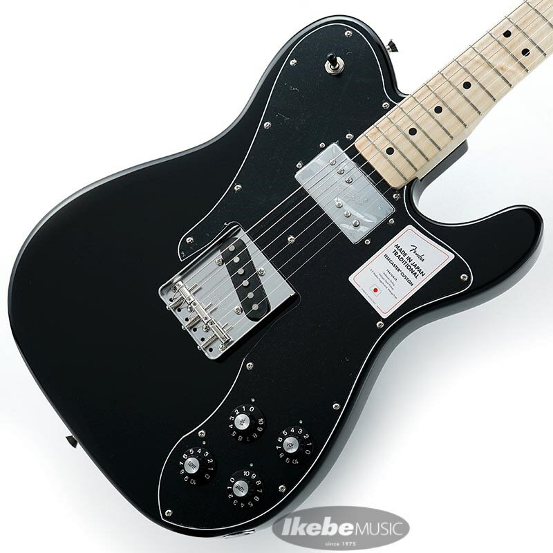 楽器種別：新品Fender Made in Japan/Traditional Telecaster 商品一覧＞＞Fender Made in Japan/新品 商品一覧＞＞エレキギター【95，000円〜180，000円】 商品一覧＞＞TLタイプ/Fender Made in Japan 商品一覧＞＞当店のギターは、出荷前に専門スタッフが検品・調整しているので安心です！Fender Made in Japan Traditional 70s Telecaster Custom (Black)商品説明Made in Japan Traditionalフェンダーの伝統的な楽器製作の美学と日本の洗練されたクラフトマンシップを融合することで導き出されたMade in Japan Traditionalシリーズ。フェンダーの正統なDNAが、確かなMade in Japanクオリティで蘇ります。Made in Japan Traditional 70s Telecaster Customはグロスフィニッシュのアッシュボディを採用。21本のヴィンテージスタイルフレットを装備した9.5インチラジアスのUシェイプメイプルネックがTraditionalシリーズならではのクラシカルな演奏製を提供します。3つのスロテッドバレル付きヴィンテージスタイルTele?ブリッジ、そしてTraditionalシリーズのために選定されたオリジナルピックアップはリアルで音楽的なヴィンテージトーンを奏でます。細めに設計されたナット幅は日本のプレイヤーにも弾きやすい仕様となっています。堅実なギタークラフトマンシップと、プレイヤーのニーズに柔軟に対応する答えが、本シリ ーズに反映されています。 ※画像はサンプルとなります。製品の特性上、杢目・色合いは1本1本異なります。商品詳細Series: TraditionalBody Material: AshBody Finish: Gloss PolyesterNeck: Maple， U ShapeNeck Finish: Gloss UrethaneFingerboard: Maple， 9.5 (241 mm)Frets: 21， VintagePosition Inlays: Black Dot (Maple)Nut (Material/Width): Bone， 1.615 (41.02 mm)Tuning Machines: Fender? Vintage F StampedScale Length: 25.5 (648 mm)Bridge: 3-Saddle Vintage-Style Tele with Slotted Steel SaddlesPickguard: 3-Ply BlackPickups: Vintage-Style Single-Coil Tele (Bridge)， Fender? Wide Range Humbucking (Neck) Pickup Switching: 3-Position Toggle: Position 1. Bridge Pickup， Position 2. Bridge and Neck Pickups， Position3. Neck PickupControls: Volume 1. (Neck Pickup)， Volume 2. (Bridge Pickup)， Tone 1. (Neck Pickup)， Tone 2.(Bridge Pickup)Control Knobs: Vintage-Style Skirted Black PlasticHardware Finish: Nickel/ChromeStrings: Nickel Plated Steel (.009-.042 Gauges)ギグケース付属イケベカテゴリ_エレキギター_TLタイプ_Fender Made in Japan_Traditional Telecaster_新品 SW_Fender Made in Japan_新品 JAN:0885978483822 登録日:2022/01/27 エレキギター フェンダー ふぇんだー フェンダージャパン フェンジャパ フェンダーJ テレキャスター テレキャス