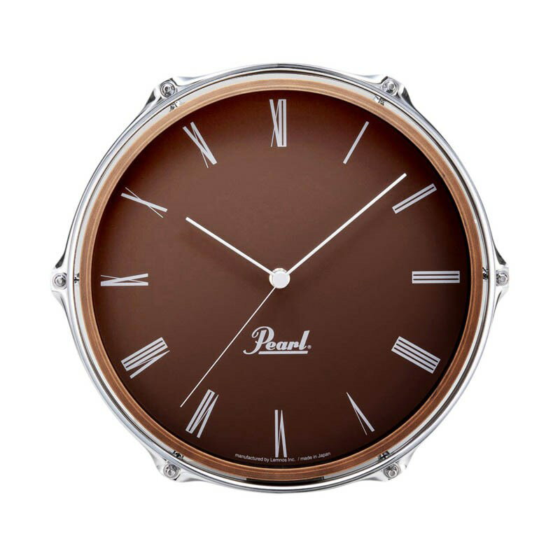 Pearl Drum Style Clock ブラウン [ドラムをモチーフとした掛け時計！/POG-CLOCK #BR]【限定品】