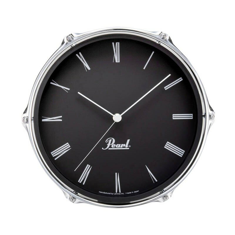 Pearl Drum Style Clock ブラック [ドラムをモチーフとした掛け時計！/POG-CLOCK #B]【限定品】