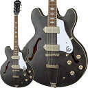 楽器種別：新品エレキギター/Epiphone 商品一覧＞＞エレキギター/Epiphone/アーチトップ 商品一覧＞＞エレキギター【35，000円〜75，000円】 商品一覧＞＞当店のギターは、出荷前に専門スタッフが検品・調整しているので安心です！Epiphone Casino Worn (Worn Ebony)商品説明Epiphoneのベストセラー・アーチトップ「Casino」のWorn仕上げモデルが登場しました！Casino Wornは、艶の無いマットな「Worn」仕上げを採用したカジノの最新モデルです。5プライメイプルホローボディやP90ピックアップ等の基本的な仕様は従来のカジノに基づいております。ネックには握り易い60s Cのマホガニーネックを採用しております。数多くのアーティストに愛された歴史的なモデルをこの機会に是非ゲットしてみてください！※製品の特性上、木目・色合いは1本1本異なります。商品詳細BodyBody Shape:CasinoBody Material:Layered MapleTop:Layered MapleBack:Layered MapleSide:Layered MapleBracing:Spruce Contour BraceBinding:Single ply cream - top， back and fretboardFinish:WornNeckMaterial:MahoganyProfile:60's CScale Length:24.724Fingerboard Material:Indian LaurelFingerboard Radius:12.01Number Of Frets:22Frets:Medium JumboNut Material:Graph Tech NuBoneNut Width:1.693Inlays:TrapezoidJoint:Set NeckHardwareFinish:NickelTuner Plating:NickelBridge:Epiphone LockTone Tune-O-MaticTailpiece:Diamond TrapezeTuning Machines:Epiphone Vintage Deluxe: metal button， press-in bushingPickguard:Casino with E logo， 3-plyTrussRod:Dual ActionTruss Rod Cover:2-Ply Crescent Bullet with E logoControl Knobs:Gold Top Hats with metal inserts and dial pointersSwitch Tip:CreamStrap Buttons:2 - bottom and back of heelPickup Covers:Nickel DogearElectronicsNeck Pickup:Epiphone PRO P-90Bridge Pickup:Epiphone PRO P-90Controls:2 Volume， 2 Tone， CTS PotentiometersPickup Selector:3-way Epiphone toggleOutput Jack:Epiphone heavy duty 1/4 output jackMiscellaneousStrings:.010， .013， .017， .026， .036， .046ソフトケース付きイケベカテゴリ_ギター_エレキギター_Epiphone_アーチトップ_新品 JAN:4580568417053 登録日:2020/11/24 エレキギター エピフォン セミアコ フルアコ