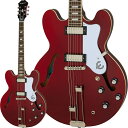 楽器種別：新品エレキギター/Epiphone 商品一覧＞＞エレキギター/Epiphone/アーチトップ 商品一覧＞＞エレキギター【50，000円〜105，000円】 商品一覧＞＞当店のギターは、出荷前に専門スタッフが検品・調整しているので安心です！Epiphone Riviera (Sparkling Burgundy)商品説明60年代のクラシカルなリビエラが復活！Epiphoneのオリジナルモデルでコアな人気を誇るFrequensatorテールピース＆ミニハムバッカーを採用した「リビエラ」のクラシック仕様です。エピフォンの代表モデルカジノと類似したボディですがリビエラはセンターブロックの入ったセミホローモデルになっております。レイヤードメイプルのボディにはクラシックメタルのエピフォン「E」を備えた3レイヤーのピックガードが取り付けられております。あらゆるジャンルと世代のプレーヤーに使用されているエピフォンの通モデル、どなた様もお見逃しの無いように！※画像はサンプルです。製品の特性上、杢目、色合いは一本一本異なります。商品詳細BodyBody Shape：RivieraBody Material:Layered MapleTop:Layered MapleBack:Layered MapleSide:Layered MapleCenterblock:MapleBinding:Single ply cream - top， back and fretboardFinish:GlossNeckMaterial:MahoganyProfile:Rounded CScale Length:24.724Fingerboard Material:Indian LaurelFingerboard Radius:12.01Number Of Frets:22Frets:Medium JumboNut Material:Graph Tech NuBoneNut Width:1.693Inlays:TrapezoidJoint:Glued in; Set NeckHardwareFinish:NickelTuner Plating:NickelBridge:LockTone Tune-O-MaticTailpiece:FrequensatorTuning Machines:Epiphone Vintage Deluxe metal button with press in bushingPickguard:Riviera with foil E logo， 3-plyTrussRod:Dual ActionControl Knobs:Black Top Hat knobs with metal insertsSwitch Tip:BlackSwitchwasher:NoneJack Plate Cover:NonePlastic Parts:Black; PVCStrap Buttons:2 - bottom and back of heelMounting Rings:BlackPickup Covers:NickelElectronicsNeck Pickup:Epiphone PRO Mini Humbucker RBridge Pickup:Epiphone PRO Mini Humbucker TControls:2 Volume， 2 Tone， CTS potentiometersPickup Selector:3-way Epiphone toggleOutput Jack:Heavy Duty Epiphone 1/4 Output JackMiscellaneousStrings:.010， .013， .017， .026， .036， .046ソフトケース付きイケベカテゴリ_ギター_エレキギター_Epiphone_アーチトップ_新品 JAN:4580568417039 登録日:2020/11/24 エレキギター エピフォン セミアコ フルアコ