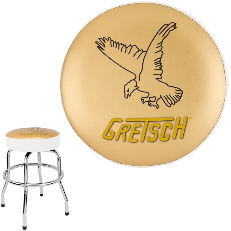 楽器種別：新品GRETSCH/新品 商品一覧＞＞楽器アクセサリ【5，000円〜20，000円】 商品一覧＞＞その他楽器アクセサリ/GRETSCH 商品一覧＞＞品揃え豊富な当店なら弦、パーツ、ケーブルなどのアクセサリーがまとめて揃います！GRETSCH 【夏のボーナスセール】 【生産完了モデル】 WHITE FALCON BARSTOOL 24inch (#9221888024)商品説明Gretsch Falconギターのアイコニックなピックガードロゴをあしらった大胆で上品なゴールドのシートトップと、目を惹くホワイトのサイドが特徴で、スタイリッシュにギターを弾いたり、ドリンクを楽しむのに最適です。■シート部：Gretsch Falconのロゴをゴールドのビニールトップにプリント／ホワイトビニールサイド／フォームパッド入り■フレーム：スチール／直径1インチ（約2.5cm）■脚：スチール、クロムメッキ■360度回転可能■高さ：24inch (約60.96cm)イケベカテゴリ_楽器アクセサリ_その他楽器アクセサリ_GRETSCH_新品 SW_GRETSCH_新品 JAN:0885978438259 登録日:2025/04/16 パーツ