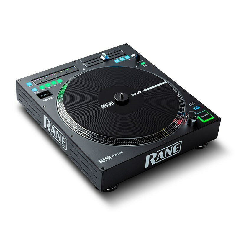 楽器種別：新品デジタルDJ/RANE 商品一覧＞＞デジタルDJ【75，000円〜140，000円】 商品一覧＞＞DJ機器買うなら、当店で！専門スタッフが迅速丁寧に対応します！RANE TWELVE MKII 【ターンテーブル型DJコントローラー】商品説明★モーター駆動12バイナル・ターンテーブル型コントローラーTWELEVE MKIIは従来のアナログターンテーブルの特徴や操作性をそのままに、パワフルなモーターを内蔵したターンテーブル型コントローラーです。トーンアームを排したことにより、激しいスクラッチプレイでの針飛びや不要なオーディオフィードバックの心配から解放され、強力なサブベースを思う存分鳴らすことができます。また、TWELEVE MKII はSerato DJ Proとの統合に加えて、TRAKTORとVirtualDJコントロールにも対応し、全てのプラットフォームでアナログ・ターンテーブルの操作性を実現します。 MKIIではトラックのブラウジング、インスタントダブルス、USBコントロール、DVSオーディオコントロール、従来スタイルのスタート/ストップボタン、BPM表示とUSBコントロールステータスを表示するOLEDディスプレイ等を搭載。伝統的なアナログDJのパフォーマンスと親しみやすい操作性に加え、現代的な機能性を統合させたRANE TWELVE MKIIはマルチプラットフォーム対応のコントローラーとしてさらなる進化を遂げました。●アナログ・ターンテーブルの操作感トーン・アームへの干渉や針飛びの心配が無くなったTWELVE MKIIは、あらゆるDJ/スクラッチ/バトルスタイルにおいてクリエィティブなパフォーマンスを発揮する機能を備えております。付属バイナルを固定する堅牢なクイックリリース・アダプターは取り外しも簡単。付属バイナルからお好きな手触りのアナログレコードに差し替えることもできます。●繊細なコントロールTWELVE MKIIは、レコード盤1回転あたり3600ティックの解像度を誇り強力なツイントルクモーターを装備しております。音楽ファイル再生においてこれまでに類を見ないほど正確なデジタルパフォーマンスを実現。また、スリップマット/バターラグのカスタマイズもアナログ・ターンテーブルと同様に行えます。●マルチプラットフォーム対応TWELVE MKIIは、Serato DJ Pro、Traktor、Virtual DJでの DVS/USB MIDIコントロールに対応しており、お好みのデジタルプラットフォームでアナログライクな操作感をお楽しみいただけます。また、USB MIDIやDVSオーディオなどの設定もOLED画面から行えるようになりました。●完全スチール構造：堅牢な設計堅牢性に機動力を兼ね備えたTWELVE MKllは、繊細なコントロール、アナログ・ターンテーブルの再現性、さらに耐久性をもつ、デジタル・ベースのベストソリューションです。■主な特徴◎Serato DJ Pro、Traktor、Virtual DJ対応DVS/USB MIDIコントロール◎OLED画面（コントロールセレクション、BPMを表示）◎ナビゲーションコントロール：スクロール/ロード、Back、インスタントダブルス◎クラシックなプランジャ式Start/Stopボタン◎12フルサイズ、モーター駆動のプラッターによる再生コントロール◎親しみのある伝統的なターンテーブルレイアウト◎OLED画面（BPM表示/コントロールステータス）◎トラックサーチ/8つのホット・キューのトリガーが可能なタッチストリップ◎Hi/Lowトルク調整可能な5.0 kgf-cm高トルクモーターにより、クラシックなターンテーブルの操作感を実現◎4デッキコントロール◎超高精度：スムーズなパフォーマンスを可能にする3600ティックのプラッター解像度◎USB経由のMIDIインターフェイスによりSEVENTY-TWO MKll、もしくはコンピュータに接続可能◎DVSオーディオ信号を出力するオーディオ出力（RCA）◎33 1/3、45 rpmプラッター・スピード◎精度の高いデュアル・レゾリューション・ディテント・スライダーによる8/16/50% ピッチ調整◎トップ・パネル・ロータリーと従来型のモーター・オフ・スイッチにより、アナログを再生中にStopボタンを押したようなブレーキ効果を再現可能■寸法：(width x depth x height)368 x 413 x 90mm■重量：9.3kg※店頭、または通信販売にて売却後、敏速な削除は心掛けておりますが、web上から削除をする際どうしてもタイムラグが発生してしまいます。万が一商品が売切れてしまう場合もございますので予めご了承ください。イケベカテゴリ_DJ機器_デジタルDJ_RANE_新品 JAN:0694318024881 登録日:2020/08/05 デジタルDJ PCDJ DJコントローラー