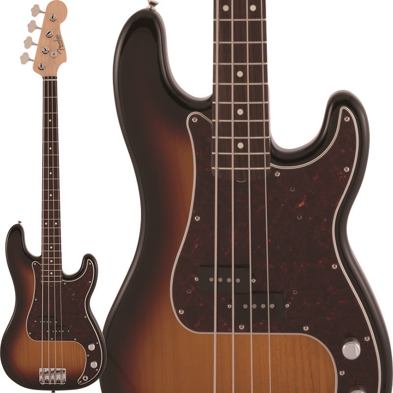 楽器種別：新品Fender Made in Japan/Heritage Precision Bass 商品一覧＞＞Fender Made in Japan/新品 商品一覧＞＞ベース【145，000円〜280，000円】 商品一覧＞＞エレキベース/PBタイプ/Fender Made in Japan 商品一覧＞＞当店のベースは、出荷前に専門スタッフが検品・調整しているので安心です！Fender Made in Japan 【入荷待ち、ご予約受付中】 Heritage 60s Precision Bass (3-Color Sunburst)商品説明Made in Japan Heritageは、ヴィンテージ楽器がプレイヤーに与える至高の演奏体験を追求したシリーズです。Fender Custom Shopでマスタービルダーとして名を馳せ、ヴィンテージ楽器に対して深い造詣を誇るマーク・ケンドリックの監修を得て採用された、ヴィンテージファンを魅了するスペックを詰め込んでいます。HeritageシリーズのすべてのモデルはUSA製品のプロファイリングデータを元に設計されており、ボディシェイプやネックシェイプも年代に合わせて採用。クロスワイヤーのピックアップやピックアップのセッティングとトーン、ボディのカラーの再現性など、細部に至るまでフェンダーの正統な系譜を受け継いでいます。Made in Japan Heritage 60s Precision Bassはアルダーボディにラッカーフィニッシュを施し、使用年月と共に色合いに深みが増します。20本のヴィンテージスタイルフレットを装備した7.25インチラジアスの1963 Cシェイプメイプルネック、4つのスレデッドスチールサドル付きヴィンテージスタイルブリッジ、そしてHeritageシリーズのために特別に選定されたピックアップなど、本製品を構成するすべての仕様はクラシックなプレイアビリティと甘いヴィンテージトーンを実現するためにこだわり抜かれています。多くの偉大なミュージシャンを虜にしてきたフェンダーの唯一無二のプレイアビリティと味わい深いトーンが、Heritageシリーズで体験いただけます。※製品の特性上、木目や色合いは1本ごとに異なります。Series: HeritageBody Material: AlderBody Finish: Nitrocellulose Lacquer Over Urethane FinishNeck: Maple， 1963 CNeck Finish: Nitrocellulose Lacquer Over Urethane FinishFingerboard: Rosewood， 7.25 (184.1 mm)Frets: 20， VintagePosition Inlays: Clay Dot (Rosewood)Nut (Material/Width): Bone， 1.650 (42 mm)Tuning Machines: Pure Vintage Reverse Open-gearScale Length: 34 (86.36 cm)Bridge: 4-Saddle Vintage Style with Threaded Steel SaddlesPickguard: 4-Ply TortoiseshellPickups: Premium Vintage-Style 60s Single-Coil P Bass (Middle)Pickup Switching: NoneControls: Master Volume， Master ToneControl Knobs: Knurled Flat-TopHardware Finish: Nickel/ChromeStrings: Nickel Plated Steel (.045-.105 Gauges)ギグケース付属イケベカテゴリ_ベース_エレキベース_PBタイプ_Fender Made in Japan_Heritage Precision Bass_新品 SW_Fender Made in Japan_新品 JAN:0885978483006 登録日:2020/03/15 エレキベース フェンダー ふぇんだー フェンダージャパン フェンジャパ フェンダーJ プレべ プレシジョンベース