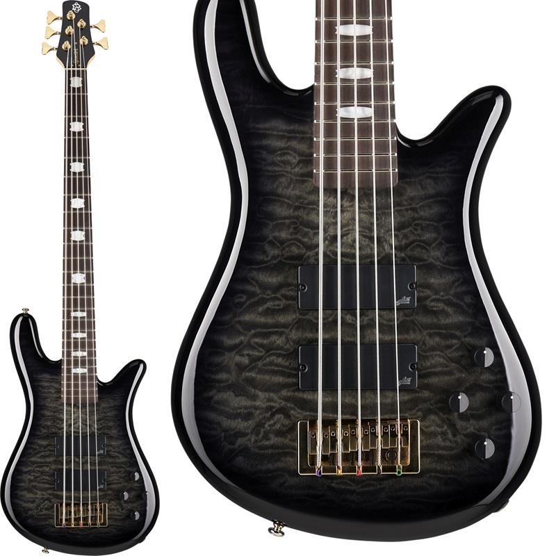 楽器種別：新品SPECTOR/新品 商品一覧＞＞ベース【95，000円〜190，000円】 商品一覧＞＞エレキベース/多弦ベース/SPECTOR 商品一覧＞＞当店のベースは、出荷前に専門スタッフが検品・調整しているので安心です！SPECTOR NS ICON Bolt-on 5 (Black Stain Gloss)商品説明約50年にわたり、「モダン/アクティブベースの元祖」ともいえる先進的なサウンド、ルックス、プレイヤビリティでシーンをリードしてきた老舗ブランド、Spector（スペクター）。そんなSpectorの最高峰、Custom Shopによって設計された新シリーズNS Icon Bolt-Onは、伝統的なスタイルやサウンドを継承しつつも、現代的なアッセンブリや高いコストパフォーマンス等、「今のSpector」が凝縮されたモデルです。NS Icon Bolt-Onには、カスタムボイシングされたAguilar DCBピックアップとAguilar OBP-2プリアンプが搭載されており、深みのあるパンチの効いた低音と澄んだ高音が特徴的です。Aguilarチームと密接に連携することで、これらのエレクトロニクスがSpectorの代名詞ともいえるサウンドに、現代のプレイヤーにもマッチするサウンドを実現しました。4弦モデルにはReverse PとJのピックアップ構成が採用され、5弦モデルにはデュアルソープバー・ピックアップが搭載されています。洗練されたボディシェイプとエレクトロニクス、そして時代を超えたクラフトマンシップにより、NS Icon Bolt-Onはインスピレーションを与えるベースを作り続けるSpectorの伝統を継承しています。ステージからスタジオでも、力強いトーンとパフォーマンスを発揮してくれます。※画像はサンプルです。製品の特性上、杢目や色合いは1本ごとで異なります。商品詳細TOP WOOD - Quilted Maple (Black Cherry & Black Stain models only)BODY WOOD - AlderNECK WOOD - 3-Piece Maple; Bolt OnFRETBOARD - RosewoodNUMBER OF FRETS - 24INLAYS - Spector Crown ShapeSCALE - 4st：34/ 5st：35NUT - BrassNUT WIDTH - 4st：1.62/ 5st：1.81HARDWARE - GoldBRIDGE - Spector LockingTUNER - Sealed Die-CastFINISH - Black Cherry， Black StainSTRINGS - 4st: Nickel .045 - .105 - 5st: Nickel .045 - .130CONTROLS - Volume， Blend，Bass Boost/Cut，Treble Boost/CutPICKUPS - Aguilar DCB? Custom voiced for SpectorPickup Configuration - 4st：Reverse P/J - 5st：Dual SoapbarPREAMP SYSTEM - Aguilar OBP-2※ギグケース付属イケベカテゴリ_ベース_エレキベース_多弦ベース_SPECTOR_新品 SW_SPECTOR_新品 JAN:0838164007937 登録日:2026/03/29 エレキベース スペクター