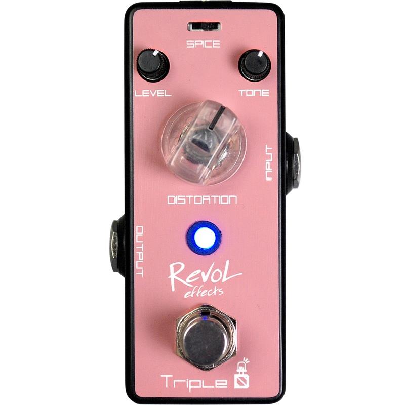 楽器種別：新品RevoL effects/新品 商品一覧＞＞エフェクター【〜5，000円】 商品一覧＞＞ギター用エフェクター/歪み系/ディストーション/RevoL effects 商品一覧＞＞安心してお買い物頂けるよう、コンパクトもマルチも丁寧梱包でお届けします！RevoL effects EDS-03/Triple D商品説明スタックアンプをフルアップしたミッドレンジの強い歪みを彷彿とさせる、アンプライクかつハイゲインなディストーションペダルです。歪みに3種類のスパイス（味付け）を加えることで絶妙なサウンドメイクが可能。オールマイティーに使える極上サウンドをお楽しみください。■ スペックインプット： 1/4 モノラルジャック（インピーダンス：470KΩ）アウトプット： 1/4 モノラルジャック（インピーダンス：10kΩ）電源： DC 9V アダプター（センターマイナス）消費電力： 6mAサイズ： 93.5mm (D) × 42mm (W) × 52mm (H)重量： 160g※ 推奨アダプター以外での正常動作は保証いたしかねます。■ シンプルなコントロールノブのシンプルなコントロールで直感的な音作りが可能です。■ LEVEL：アウトプットの音量を調整■ TONE：エフェクト時の音色を調整■ DISTORTION：エフェクト時の歪み量を調整SPICE スイッチ 各ポジションの特徴についてLEFT - クランチ・サウンドにマッチする、低音域に絶妙なスパイスを加えます。CENTER ? ミッドレンジの広さを体感できる、バランスのよい歪みです。RIGHT - ハイゲイン・サウンド向け。低音域をカットし、高音域を強調します。※ モード切り替え時に出力レベルも変化するため、切り替えた際に音量バランスが上下します。 楽曲の演奏前にモードは固定し、音量バランスのセッティングを行うのがオススメです。イケベカテゴリ_エフェクター_ギター用エフェクター_歪み系_ディストーション_RevoL effects_新品 SW_RevoL effects_新品 JAN:4534853090612 登録日:2026/03/05 エフェクター コンパクトエフェクター ストンプボックス