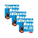 Ikebe Original 【4月中旬以降入荷予定 ご予約受付中】 Electric Bass Strings イケベ弦 エレキベース用 045-105 Regular Light Gauge/IKB-EBS-45105 ×3セット