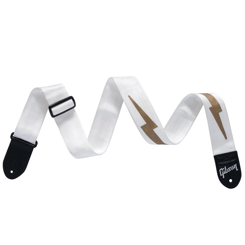 Gibson 【新楽器応援セール】 The Lightning Bolt Seatbelt (White)【ASBOLT-WHT】