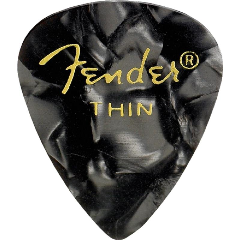 Fender USA �ڴ��ָ��ꥻ����� Premium Celluloid Picks�� 351 Shape -12 Pack��Thin/Black Moto...