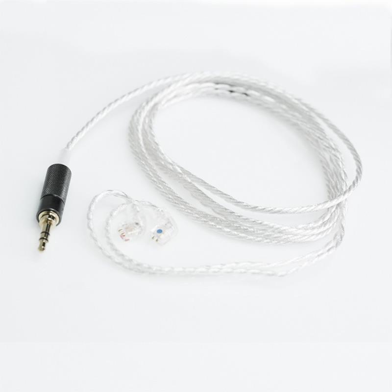 qdc Standard Cable 2pin 1.5m WHT (ホワイト)(キューディーシー)(ケーブル)(イヤモニ)(IEM)(3.5mm3極)(銀メッキ銅ケーブル)