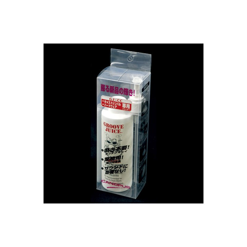 楽器種別：新品CANOPUS/新品 商品一覧＞＞ドラム【〜5，000円】 商品一覧＞＞その他ドラムアクセサリ/CANOPUS 商品一覧＞＞安心してお買い物頂けるよう、スネアもシンバルも丁寧梱包でお届けします！CANOPUS GJCC [グル−ヴジュース]商品説明☆グルーヴ・ジュース☆シンバル、ハードウェアクリーナーの決定版。スプレーして、1分間放置し水に流し拭くだけで、使い古したあなたのハードウェアに新品同様の輝きを取り戻し、シンバルに新品の輝きときらびやかなサウンドを回復させます。従来の研磨剤タイプと違って表面をいためることがありません。Modern Drummer誌でも「効果が絶大で扱いが簡単！信じられない」と大絶賛されました。 キャストシンバル、ハードウェア専用内容量：240ml※GJ-CCはキャストシンバル、ハードウェア専用クリーナーとなっております。シートシンバルやコーティングしてあるシンバル、ローコストシンバルなどにご使用頂くと表面が変化する可能性があります。ご使用の際に目立たない部分でテストをした後のご使用をおすすめ致します。またチタン仕上げのシンバルにはご使用頂けません。イケベカテゴリ_ドラム_その他ドラムアクセサリ_CANOPUS_新品 SW_CANOPUS_新品 JAN:4511239001288 登録日:2009/11/21 カノープス カノウプス