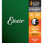 ELIXIR Nickel Plated Steel Bass Strings with ultra-thin NANOWEB Coating (Medium/XLong 045-105) #14087