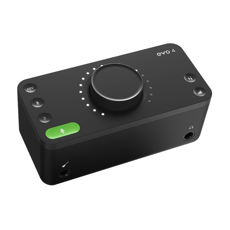 楽器種別：新品audient/新品 商品一覧＞＞DTM【10，000円〜30，000円】 商品一覧＞＞オーディオインターフェイス/USB/audient 商品一覧＞＞レコーディング機器買うなら、当店で！専門スタッフが迅速丁寧に対応します！audient evo4 (オーディエント)(オーディオインターフェース)(USB-C対応)(ループバック搭載)(2in/2out)商品説明Make recording easy我々のミッションは、クリエーターの方々に、レコーディングを簡単に楽しんで頂くための革新的でシンプルなプロダクトを提供することです。スマートでスタイリッシュなオーディオインターフェースEVO 4で、レコーディングしてみませんか 接続するマイクや楽器ソースが、ダイレクト＆簡単に録音できます。そのフレンドリーなインターフェーステクノロジーは、ビギナーもプロも問わず、インスタントに非常に高い音質をコンピューターに届けてくれます。・対応OS：macOS、Windows、iOS（電源供給可のUSBハブが必要です）・2 x EVO マイクプリ・高品位ハイパフォーマンスAKMコンバーター（113dBダイナミックレンジ ADC/DAC）・サンプルレート：24bit / 96kHz・Smartgain / スマートゲイン・Smart Touchpoints / スマートタッチポイント・JFET インストルメント入力・スピーカー出力・ヘッドフォン出力・超ローテンシー・モニターミックス・ループバック機能・USB2.0 バスパワー・+48v ファンタム電源・Free ソフトウェア＆プラグインパッケージ■Sound & Designモダン美を保ちながらミニマルレイアウトを採用しました。高いクォリティーを実現するエレクトロニクス部は先進のエンジニアリングで仕上げました。長く楽しんでいただけるエレガントなルックスは、あなたのデスクトップにマッチします。EVO（イーヴォ）は、20有余年に渡り、プロフェショナルのオーディオプロダクトを提供してきた豊富な歴史を誇る、ブリティッシュオーディオブランドAudientが生み出した新しいブランドです。これからもUKのHQからオーディオを簡単に楽しんでいただける製品をお届けしていきます。■Work anywhereコンピューターのUSBから電源供給可能なBUSパワーを採用。コンピューターを接続して何処でもレコーディングを始められます。インスピレーションを逃さないEVOレコーディングを楽しんでみませんかインストルメント入力ギターやベースを直接接続できるJFETインストルメント入力を備えています。■ループバックループバック機能でコンピューターへのレコーディングと、ポッドキャストやストリーミングを同時に行えます。■iD Scroll ControlモードiD14でも好評の機能、『Scroll Control モード』がiD4にも搭載されました。エンコーダーにスクロール・ホイール機能をアサインし、DAW のオートメーションなどの様々な機能へのアクセスが可能になります。（動作や反応速度は、各ソフトウェアメーカーのスクロール・ホイールへの対応性能により異なります。）イケベカテゴリ_DTM_オーディオインターフェイス_USB_audient_新品 SW_audient_新品 JAN:5060374260368 登録日:2020/02/25 インターフェイス インターフェース オーディオインターフェース オーディオインターフェイス サウンドカード
