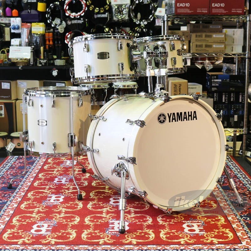 YAMAHA Absolute Hybrid Maple 4pc Drum Kit - Polar White [AMB2016 PWH ＋ AMP4F3 PWH]