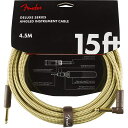 Fender USA Deluxe Series Instrument Cable, Straight/Angle, 15', Tweed(#0990820086)